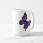 Flügelflügel: Lila Schmetterling Kaffeetasse (VorderseiteRechts)