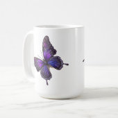 Flügelflügel: Lila Schmetterling Kaffeetasse (Vorderseite Links)