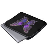 Flügelflügel: Lila Schmetterling Laptopschutzhülle (Vorne Knopf)