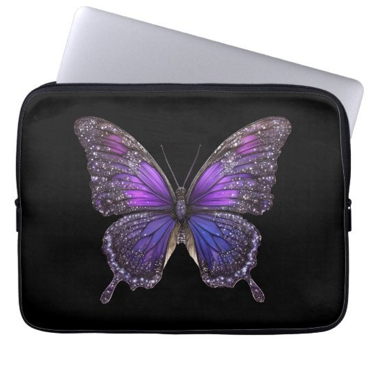 Flügelflügel: Lila Schmetterling Laptopschutzhülle (Vorderseite)