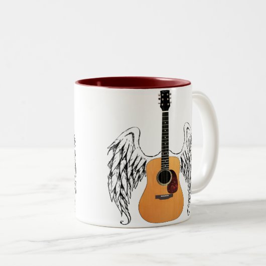 Flügelgitarre Zweifarbige Tasse (VorderseiteRechts)