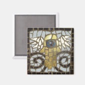 Flügelhaltiges Hamsa Gold mit blauem Auge Magnet (Vorderseite/Rückseite)