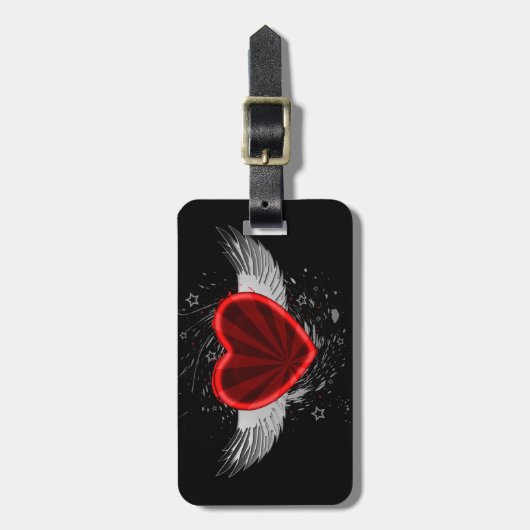 Flügelherz Gepäckanhänger (Vorderseite vertikal)