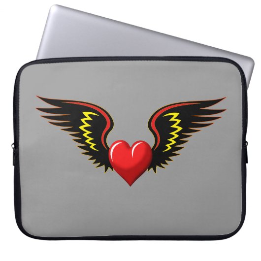 Flügelherz Laptopschutzhülle (Vorderseite)