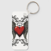 Flügelherz mit Halo - Design der gotischen Engel-L Schlüsselanhänger (Rückseite)