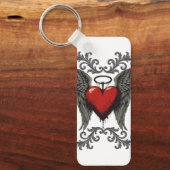 Flügelherz mit Halo - Design der gotischen Engel-L Schlüsselanhänger (Vorderseite)