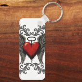 Flügelherz mit Halo - Design der gotischen Engel-L Schlüsselanhänger (Rückseite)