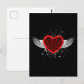 Flügelherz Postkarte (Vorne/Hinten)