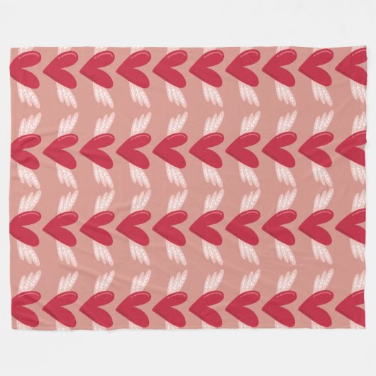 Flügelherzenmuster Fleecedecke (Vorderseite (Horizontal))