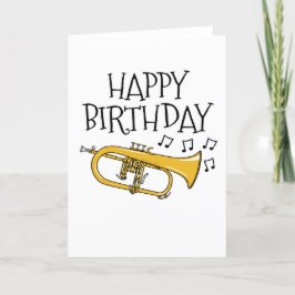 Flugelhorn Birthday Card Hornist Brass Musician Dankeskarte