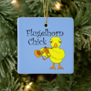 Flugelhorn Chick Text Keramikornament