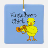 Flugelhorn Chick Text Keramikornament (Rückseite)
