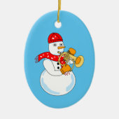 Flugelhorn Snowman Keramik Ornament (Vorne)