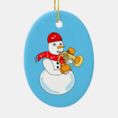 Flugelhorn Snowman Keramik Ornament (Hinten)