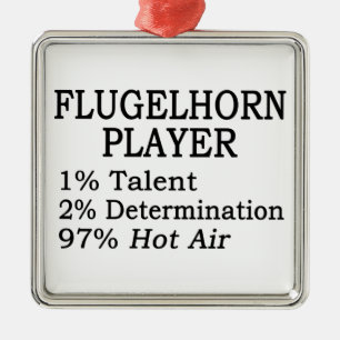 Flugelhorn Spieler-Heißluft Silbernes Ornament
