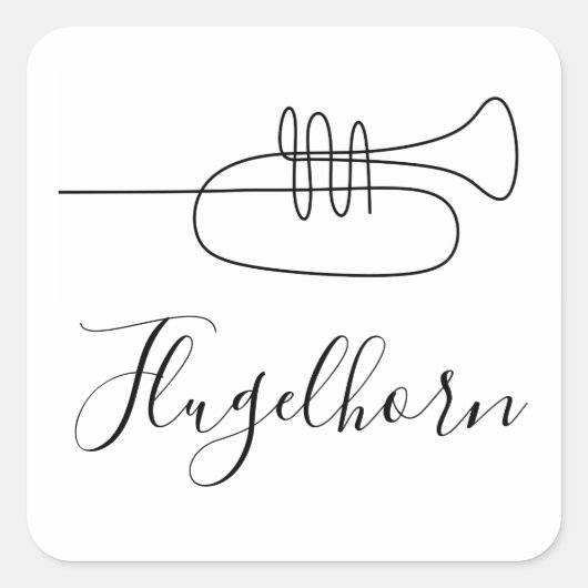 Flugelhorn/Trumpet Quadratischer Aufkleber (Vorderseite)