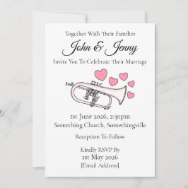 Flugelhorn Wedding Invitation Brass Musicians Einladung