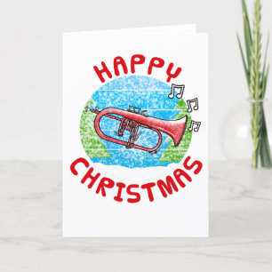 Flugelhorn Weihnachtskarte Hornist Brass Musiker Dankeskarte