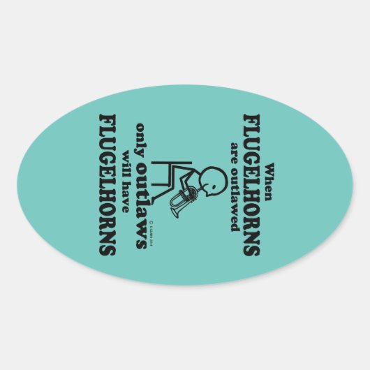 Flugelhorns Oval Sticker verboten (Vorderseite)