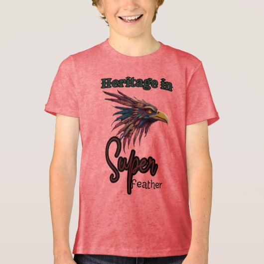 Flügeliges Vermächtnis: Walua Indian Bird Art Tri-Blend Shirt (Vorderseite)