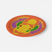 Flügelkäfer Ägyptisches Design-Party Pappteller (Schrägansicht)