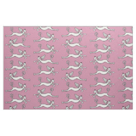 Flügelkatzen auf rosa Untergrund Stoff