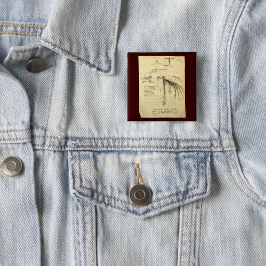 Flügelmaschine Sketch von Leonardo da Vinci Button (Beispiel)