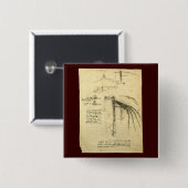 Flügelmaschine Sketch von Leonardo da Vinci Button (Vorne & Hinten)