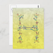 FLÜGELMONOGRAMM H POSTKARTE (Vorne/Hinten)