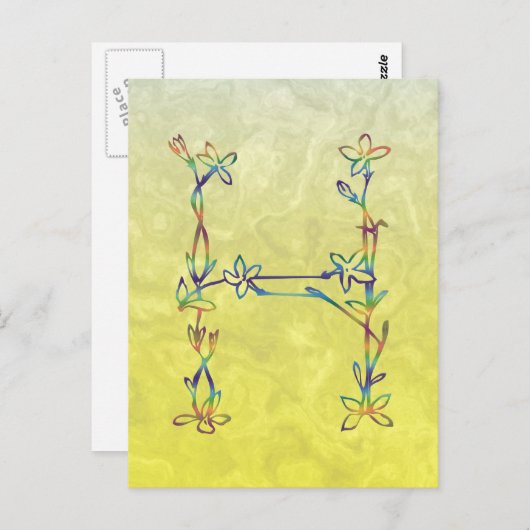 FLÜGELMONOGRAMM H POSTKARTE (Vorne/Hinten)