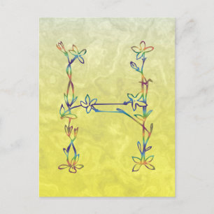 FLÜGELMONOGRAMM H POSTKARTE