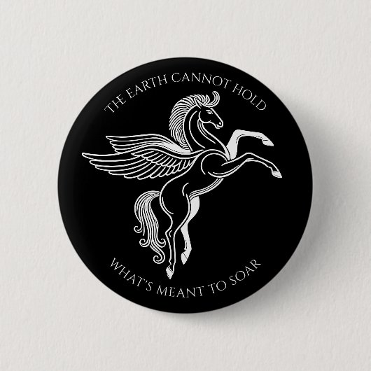 Flügelpegasus: Inspirationsgriechische Mythologie Button (Vorderseite)