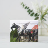 Flügelpferde und Glitzer Postkarte (Stehend Vorderseite)