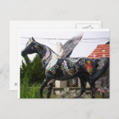 Flügelpferde und Glitzer Postkarte (Vorne/Hinten)