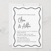 Flügelrahmen, breite Grenze, moderne Hochzeitseinl Save The Date (Vorderseite)