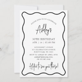 Flügelrahmen, gewellte Grenze, Einladung zu Geburt