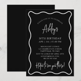 Flügelrahmen, gewellte Grenze, Einladung zu Geburt