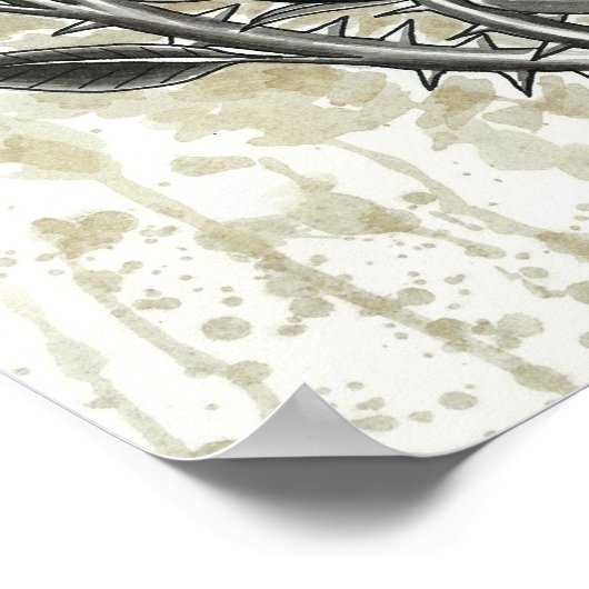 Flügelschädel drucken poster (Ecke)