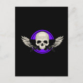 Flügelschädel - LILA Postkarte (Vorderseite)