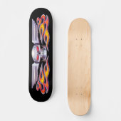 Flügelschädel mit Flammen Skateboard (Vorderseite)