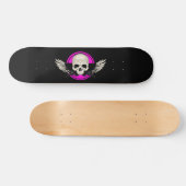 Flügelschädel - Rosa Skateboard (Horizontal)