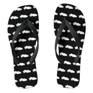 Flügelschuh Schwarz & Weiß Badesandalen
