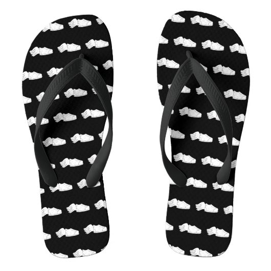 Flügelschuh Schwarz & Weiß Badesandalen (Fußbett)