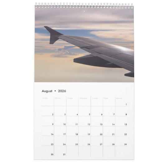 Flügelspitzen: Ansicht vom Flugzeug Kalender (Aug 2026)