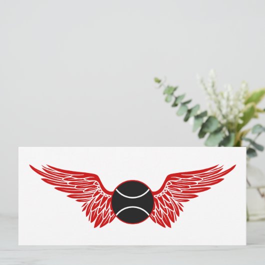 Flügeltennisball Einladung (Stehend Vorderseite)