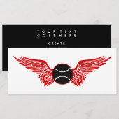 Flügeltennisball Einladung (Vorne/Hinten)