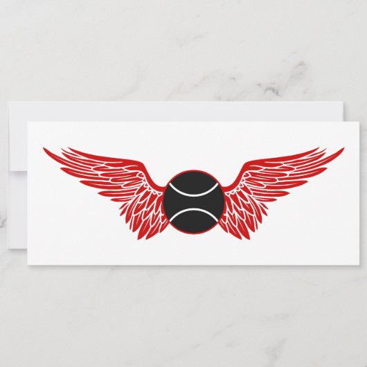 Flügeltennisball Einladung (Vorderseite)