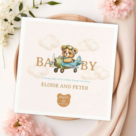 Flügelwolken Pilot Teddy Bear Serviette