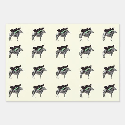 Flügelzebra 1 Wrapping Paper Flat Sheet Set 3 Geschenkpapier Set (Vorderseite 2)
