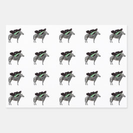 Flügelzebra 1 Wrapping Paper Flat Sheet Set 3 Geschenkpapier Set